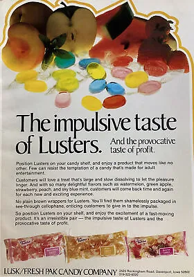 Lusk Candy Print Ad Original Vintage 1981 Rare VHTF Davenport Iowa Lusters • $24.95