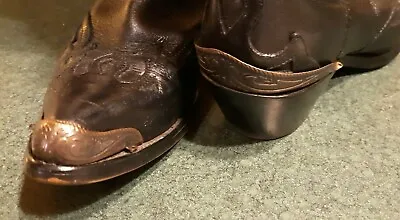 New Copper Cowboy Boot Tips Toe & Heel Plates Pointy (J) Toed Boots 1 Pair Each • $29.50