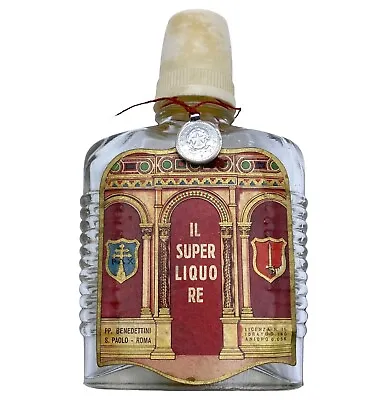 Vintage Italian Benedettini Whisky Bottle The Super Liquor 1/4 Liter EMPTY • $9.99