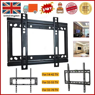 £6.99 • Buy TV Wall Bracket Mount Slim For 14 26 30 32 40 42 50 63 70 Inch 3D LCD LED Plasma