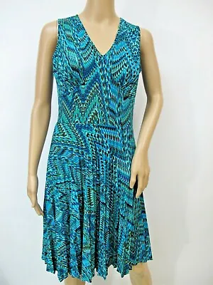 Maple Womens Jersey Knit Abstract Print Pleated Fit & Flare Dress Size 1X • $4.99