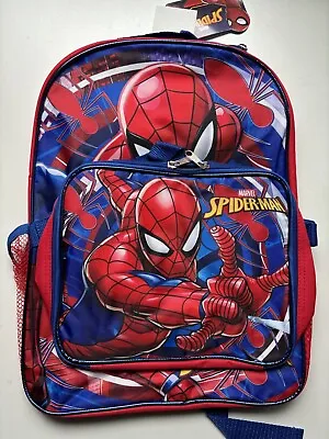 MARVEL SPIDERMAN 16  Backpack SET W Lunch Bag Boys Kids School Toy Gift Book Bag • £23.12