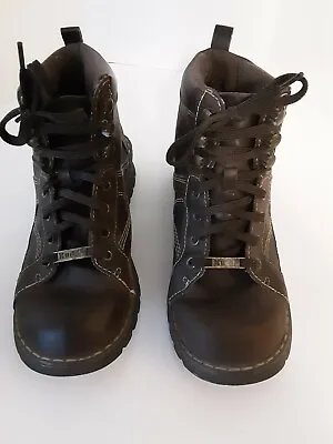 VGC MUDD Vintage 90s Women's Chunky Boots Heel Grunge Brown Lace Up Shoes 5 M • $45