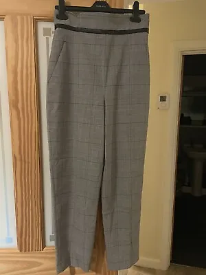 Karen Millen Grey Dogtooth Check Trousers Size 10 • £10