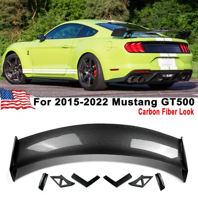 For 15-23 Ford Mustang GT500 CFTP Style Rear Trunk Spoiler Wing Lip Carbon Look • $225.99