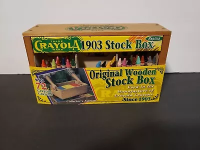 Vintage Crayola 1903 Wooden Stock Box Replica Box 72 Crayons Collectors Item • $24.72