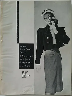 1947 Womens Maurice Rentner Bolero Suit May Co Los Angeles Vintage Fashion Ad • $9.99