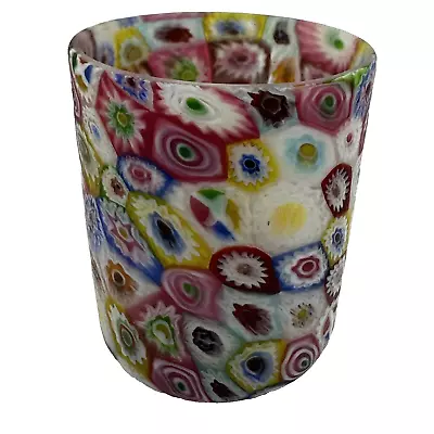 Vintage Italian Murano Venetian Blown Glass Millefiori Cup 3.5” Tall • $64.99