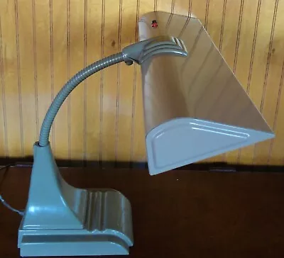 Vintage ART SPECIALTY Industrial GOOSENECK Desk LAMP 2 FLUORESCENT Bulbs LIGHT  • $129.99