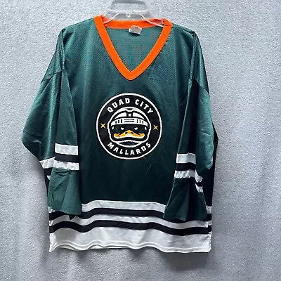 Quad City Mallards Jersey Adult Extra Large XL Green Hockey Mesh Mens USA Made • $38.75