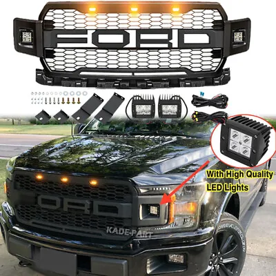 For 2018 2019 2020 Ford F150 Grill Raptor Style Front Bumper Grille Mesh W/LED • $217.99