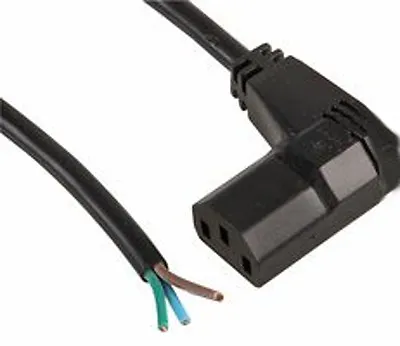 £2.99 • Buy 1M Metre Right Angled Kettle Lead Cable / Power Cord IEC C13 3 Pin Bare Ended