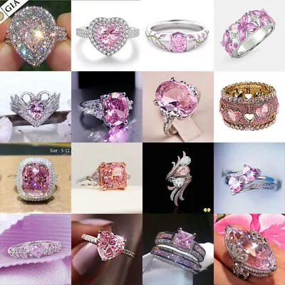 $2.12 • Buy Women Wedding Ring 925 Silver Rings Gorgeous Cubic Zirconia Jewelry Gift Sz 6-10