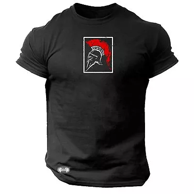 Spartan Helmet T Shirt Gym Clothing Bodybuilding Training Workout Boxing MMA Top • £12.99