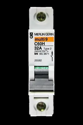 Merlin Gerin 32 Amp Type 2 M9 Mcb Circuit Breaker 25592 C60h • $4.91