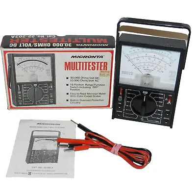 Micronta Vintage Mid 1970s 27-Range MULTITESTER No. 22-203A With Leads & Manual • $29.99