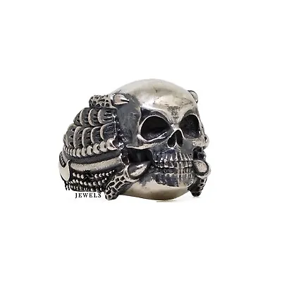 Claw Skull Oxidized Solid 925 Sterling Silver Biker Rider Mens Ring Gift • $104.30