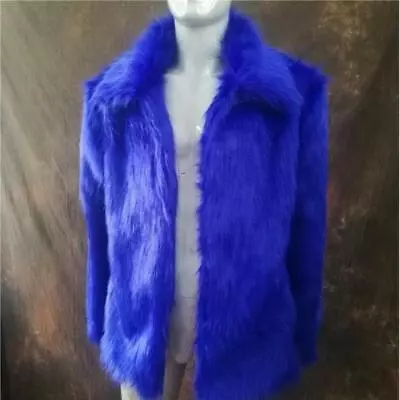 Men's Fashion Faux Fur Short Jacket Lapel Coat Nightclub Winter Slim Fit Outwear • $66.51