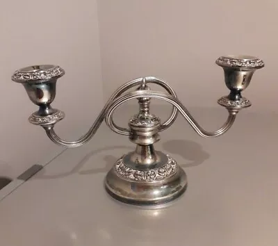 Ianthe Squat Candelabra Silver Plated Twin Candle Holder Made In England (C-34) • £34.94