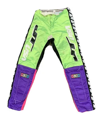VTG JT Racing USA Colorful Motorcross BMX Pants Size 28 • $139.99