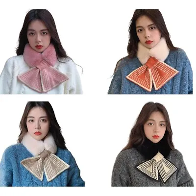 Scarf Women Winter Fashion Soft Faxr Rabbit Collar Print Tie Scarf • £6.05