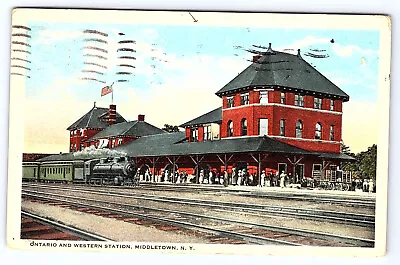 Middletown New York Ontario & Western Railroad Station Depot Postcard • $4.99
