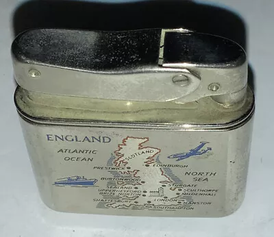 Vintage Mylflam Map Of England Lighter Boat Ship Air Plane • $59