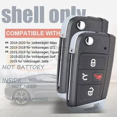 For VOLKSWAGEN VW GTI Golf R 2015-2019 Keyless Entry Flip Smart Key Shell Case*2 • $22.13