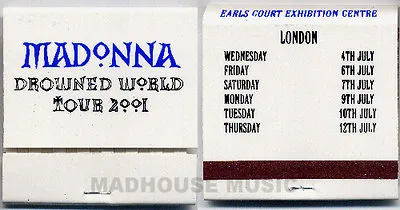 MADONNA Tour PROMO ONLY MATCHES Official Drowned World Tour UK 2001 Band Issue • $16.10