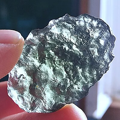 Green GEM MOLDAVITE Meteorite Impact Glass Czech - 9.52g • $0.01