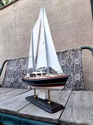 Vintage Handmade Collectible Sailing Yacht Model. Rare Sailing Boatship. • $400