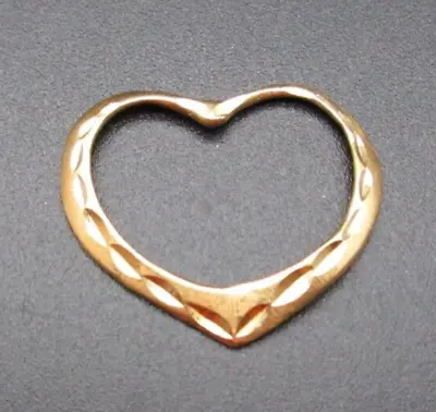 14k Gold Yellow Open Heart Etched Pendant Michael Anthony Ma Signed 0.92 Gtw • $50.99