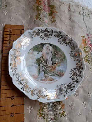 Vintage Porcelain De Limoges Lourdes Souvenir Miniature Plates France Our Lady • £3.98