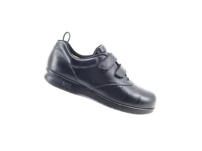 SAS Me Too Womens Walking Shoe Leather Black Hook & Loop EZ Straps Sz 9M • $33.14