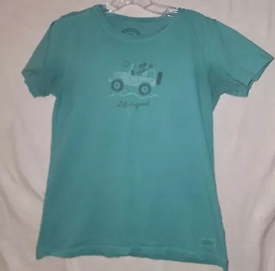Life Is Good Women's Size Small Tee Shirt Teal • £2.37