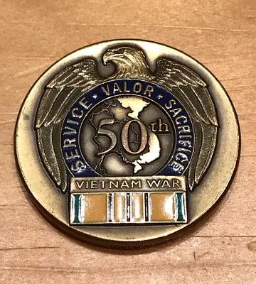 Vietnam War Service Challenge Coin - Service Valor Sacrifice - Made In The Usa • $15