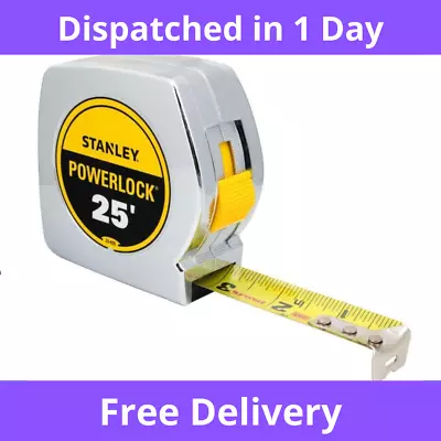 Tape Measure 25 Ft. Stanley Powerlock Made In USA Blade X Feet Measuring # Foot • $15