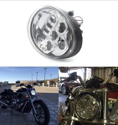 $89.95 • Buy Chrome LED Protector Headlight Fit For Harley Davidson V-Rod VRod VRSCA VRSCF
