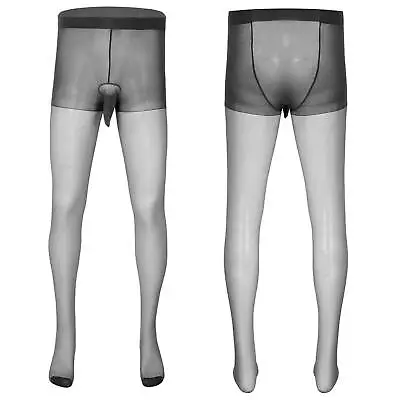 US Men's Tights Stockings Hollow Out Footed Pantyhose Mesh Pants Sheath Pouch • $7.43