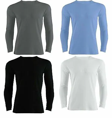Mens Thermal Long Sleeve Top Winter Long Johns Underwear Lined Shirt Vest Soft • £5.20