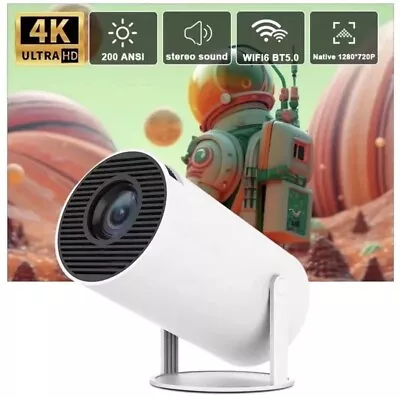 Mini 4K Android Projector For Home Cinema With WIFI And 130” Screen HD • £74.98