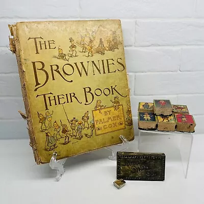 Vintage Palmer Cox Brownie Lot Book Stamp Pad Block Set 1887 1st Edition • $150