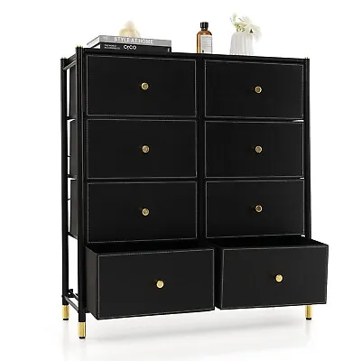 8-Drawer Dresser Tower Fabric Modern Dresser Chest Of Drawers Storage Organizer • £69.95