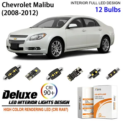 LED Interior Light Kit For Chevrolet Malibu 2008-2012 White LED Dome Light Bulbs • $20.70