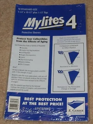 Pack 50 Mylites 4 Mil Mylar Bronze/Silver Age Comic Book Bags STANDARD Sleeves • $32.99