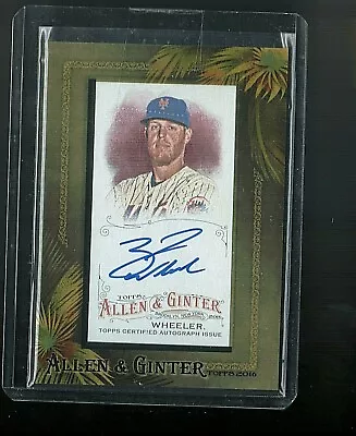 Zack Wheeler Auto Mini Framed 2016 Topps Allen & Ginter Autograph #aga-zw =291= • $15.99