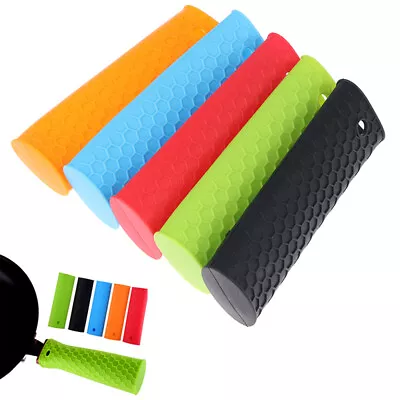 Silicone Pot Pan Handle Holder Sleeve Cover Grip Hot Sleeve Kitchen Utensil Jy • £3.75