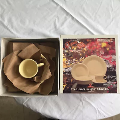 Homer Laughlin Fiesta Yellow  5 Piece Place Setting Vintage In Box Unused F106 • $85