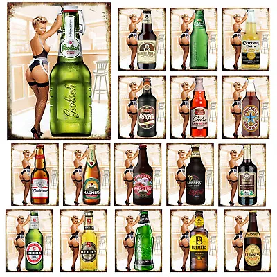 £2.89 • Buy Sexy Beer Bottles Retro Style Metal Sign/Plaque Home Bar Plaques Man Cave Gift