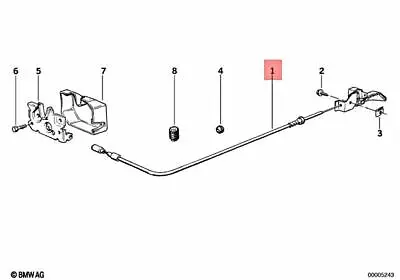 Genuine BMW E30 Cabrio Coupe Sedan Wagon Hood Release Cable OEM 51231884281 • $81.53